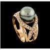 Image 4 : Pearl and Diamond Ring - 14KT Rose Gold