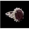 Image 1 : 14KT White Gold 11.87 ctw Ruby and Diamond Ring