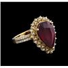 Image 1 : 7.30 ctw Ruby and Diamond Ring - 14KT Yellow Gold