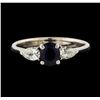 Image 2 : 0.70 ctw Sapphire and Diamond Ring - 14KT White Gold