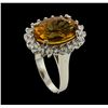 Image 4 : 5.98 ctw Citrine and Diamond Ring - 14KT White Gold