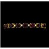 Image 1 : 44.63 ctw Ruby and Diamond Bracelet - 14KT Yellow Gold