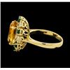 Image 3 : 4.81 ctw Citrine, Tsavorite and Diamond Ring - 14KT Yellow Gold