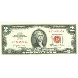 1963-A $2 Choice Circulated Red Seal Note