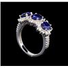 Image 4 : 14KT White Gold 3.00 ctw Sapphire and Diamond Ring