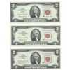 Image 1 : 1963 $2 Uncirculated Red Seal Bill Lot of 3