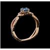 Image 4 : 1.17 ctw Blue Diamond Ring - 14KT Rose Gold
