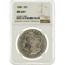 1886 NGC MS64+ Morgan Silver Dollar