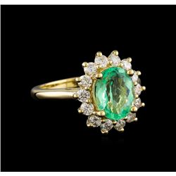 2.31 ctw Emerald and Diamond Ring - 14KT Yellow Gold