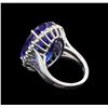 Image 3 : GIA Cert 26.53 ctw Tanzanite and Diamond Ring - 14KT White Gold