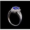 Image 4 : 1.79 ctw Tanzanite and Diamond Ring - 14KT White Gold