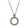 Image 1 : Crystal Pave Circle Pendant Necklace - Gold Plated