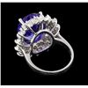 Image 3 : GIA Cert 11.27 ctw Tanzanite and Diamond Ring - 14KT White Gold