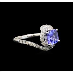 14KT White Gold 1.41 ctw Tanzanite and Diamond Ring