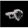 Image 1 : 3.78 ctw Blue Sapphire and Diamond Ring - 14KT White Gold