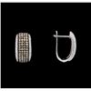 Image 2 : 1.50 ctw Brown and White Diamond Earrings - 18KT White Gold