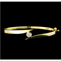 0.45 ctw Diamond Bangle Bracelet - 14KT Yellow Gold