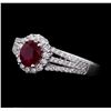 Image 1 : 0.75 ctw Ruby and Diamond Ring - 14KT White Gold