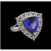 Image 1 : 14KT Two-Tone Gold 6.65 ctw Tanzanite and Diamond Ring