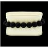 Image 1 : Silver Bead Bracelet with Diamond Clasp