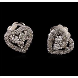 0.40 ctw Diamond Earrings - 14KT White Gold