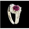 Image 4 : 1.13 ctw Ruby and Diamond Ring - Platinum