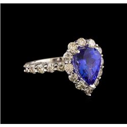 14KT White Gold 2.70 ctw Tanzanite and Diamond Ring