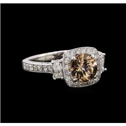 1.18 ctw Morganite and Diamond Ring - 14KT White Gold