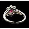 Image 3 : Ruby and Diamond Ring - Platinum