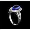 Image 4 : 14KT White Gold 3.01 ctw Tanzanite and Diamond Ring