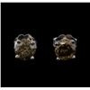 14KT White Gold 1.15 ctw Fancy Brown Diamond Stud Earrings