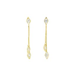 Diamond Shaped Detail Earrings - Gold Plated