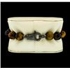 Image 3 : Silver Bead Bracelet with Diamond Clasp