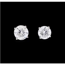 1.05 ctw Diamond Earrings - 14KT White Gold