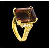 Image 4 : 8.78 ctw Tourmaline and Diamond Ring - 18KT Yellow Gold