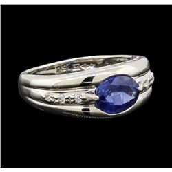 1.50 ctw Sapphire and Diamond Ring - Platinum