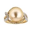 Image 1 : 12.03 ctw South Sea Pearl and Diamond Ring - 18KT Two-Tone Gold