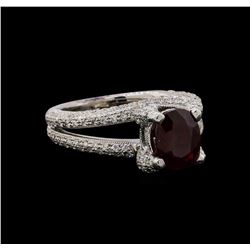 1.25 ctw Ruby and Diamond Ring - 18KT White Gold