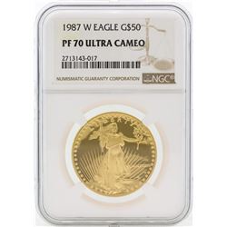 1987-W PF70 Ultra Cameo $50 Gold Eagle