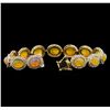 Image 3 : 17.96 ctw Opal and Diamond Bracelet - 14KT Yellow Gold