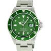 Image 1 : Mens Rolex Stainless Steel Green Diamond 8 + 2 Baguette Submariner