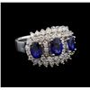Image 1 : 14KT White Gold 2.88 ctw Sapphire and Diamond Ring