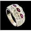 Image 4 : Ruby and Diamond Ring - Platinum