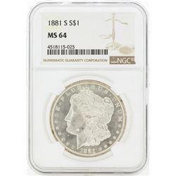 1881-S MS64 NGC Morgan Silver Dollar