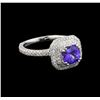 Image 1 : 18KT White Gold 1.44 ctw Tanzanite and Diamond Ring