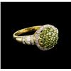 Image 1 : 0.96 ctw Tsavorite and Diamond Ring - 14KT Yellow Gold