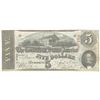 Image 1 : 1863 $5 The Confederate States of America Note T-60 CC