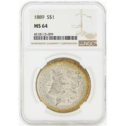 1889 MS64 NGC Morgan Silver Dollar