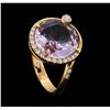 Image 4 : 5.70 ctw Lavender Quartz and Diamond Ring - 18KT Rose Gold