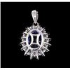 Image 2 : 2.31 ctw Tanzanite and Diamond Pendant - 18KT White Gold